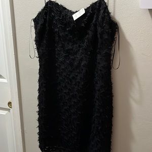 ASTR the label, black spaghetti strap frilled cocktail dress size M.